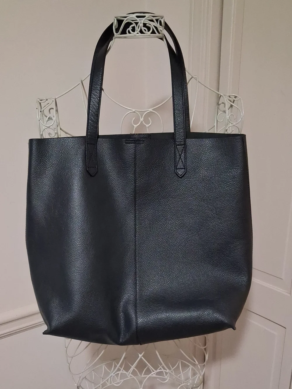 LOFT Black Pebbled Leather Tote